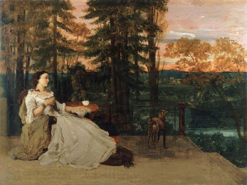 Gustave Courbet Lady on the Terrace France oil painting art